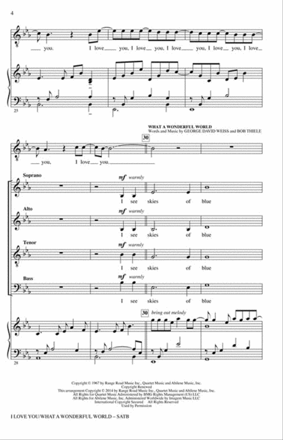 I Love You/What a Wonderful World Divisi scores gallery preview page 4