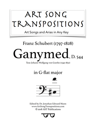 Book cover for SCHUBERT: Ganymed, D. 544 (transposed to G-flat major, bass clef)