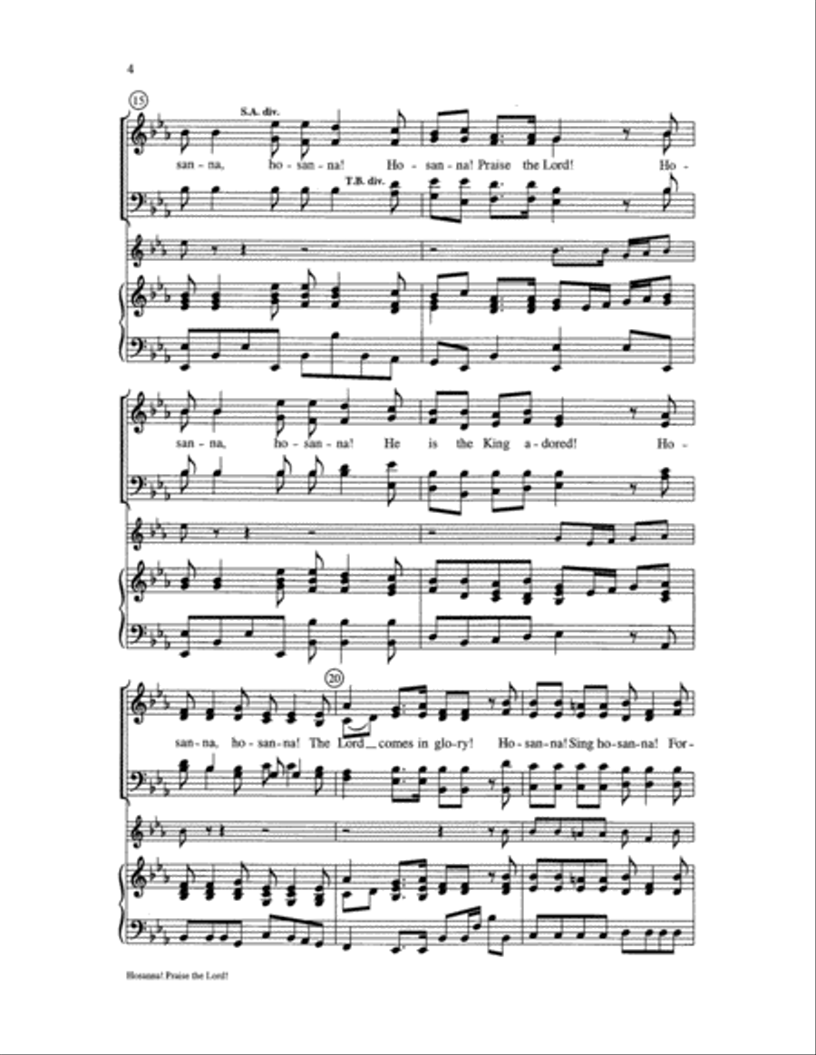 Hosanna! Praise the Lord! 4-Part scores gallery preview page 4