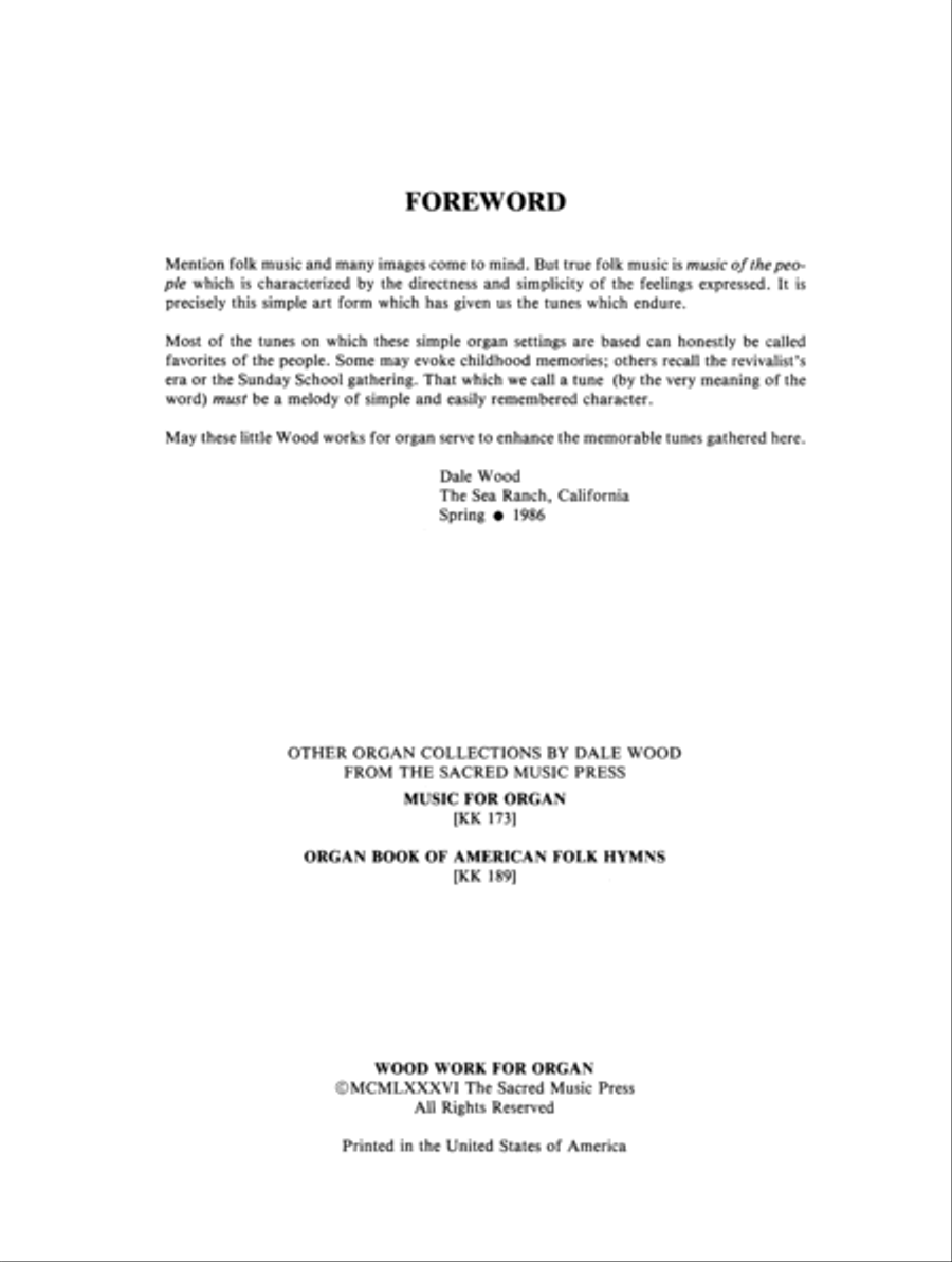 Wood Works for Organ, Book 1 Organ scores gallery preview page 2