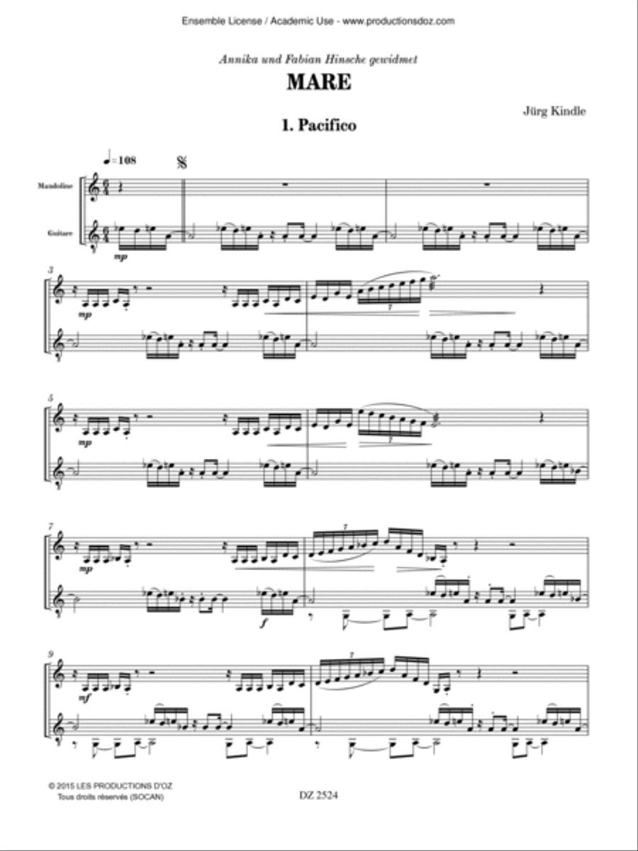 Mare Classical Guitar scores gallery preview page 3