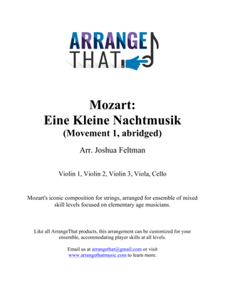Book cover for Mozart: Eine Kleine Nachtmusik (grade 1-3 strings)
