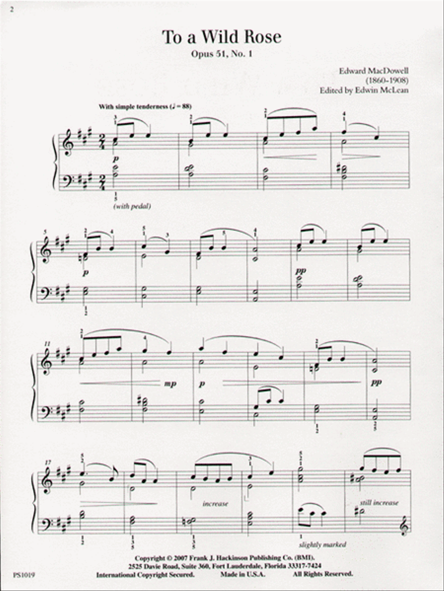 To a Wild Rose, Op. 51, No. 1 Piano Solo scores gallery preview page 3