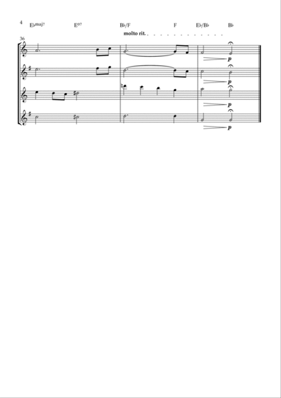 Love Theme (tema D'amore) Saxophone Quartet scores gallery preview page 4