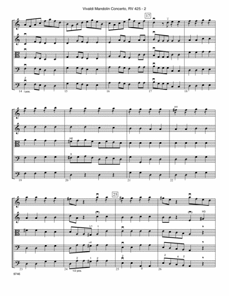 Vivaldi Mandolin Concerto, RV 425 (1st Movement) - Full Score