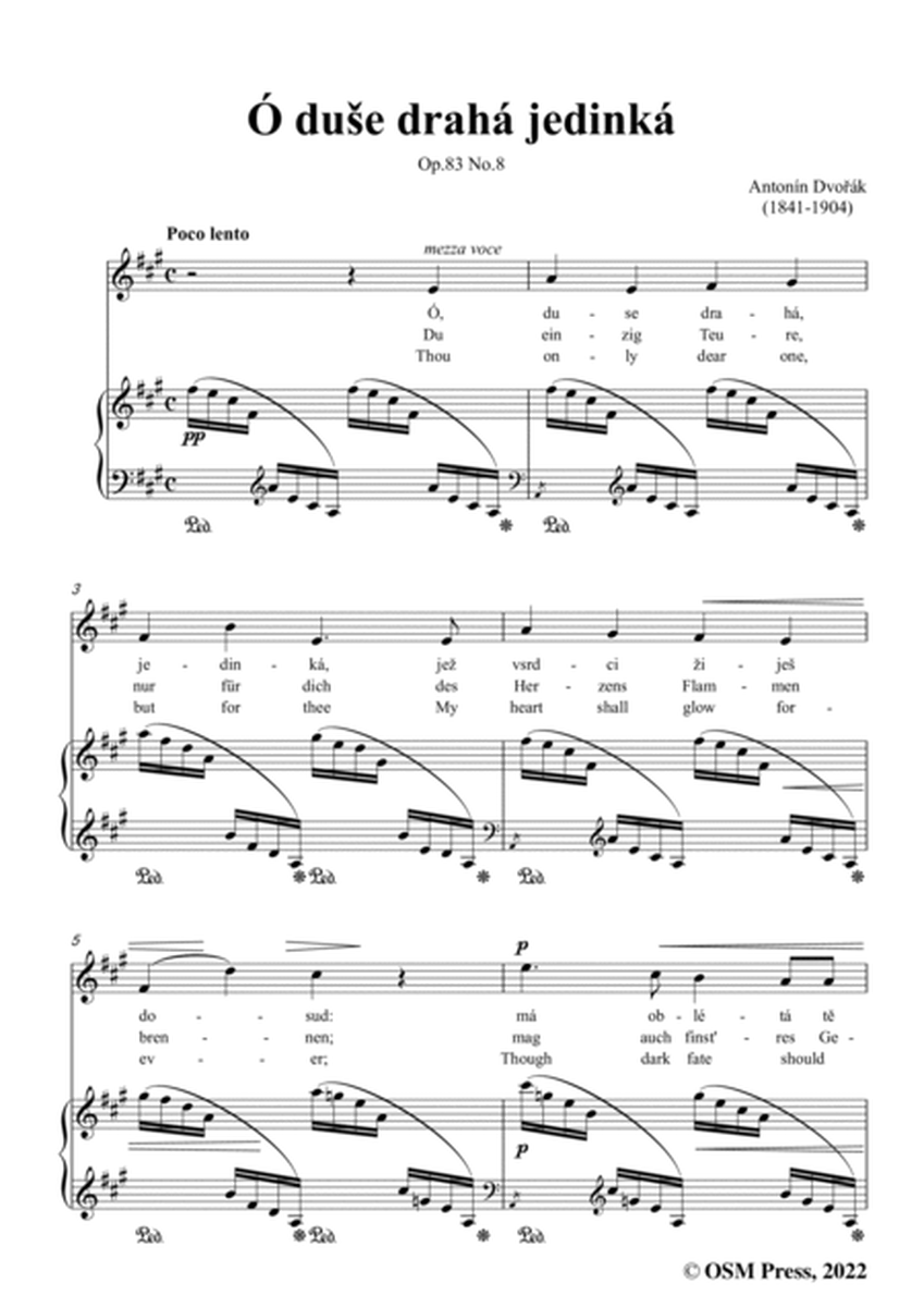 Dvořák-Ó duše drahá jedinká,in A Major,Op.83 No.8,from Love Songs,for Voice and Piano