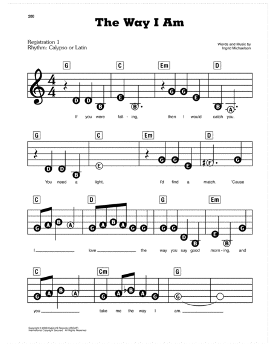 The Way I Am Electronic Keyboard scores gallery preview page 1