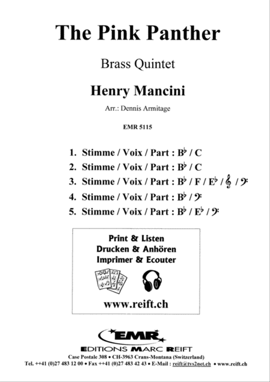 The Pink Panther Brass Quintet scores gallery preview page 2