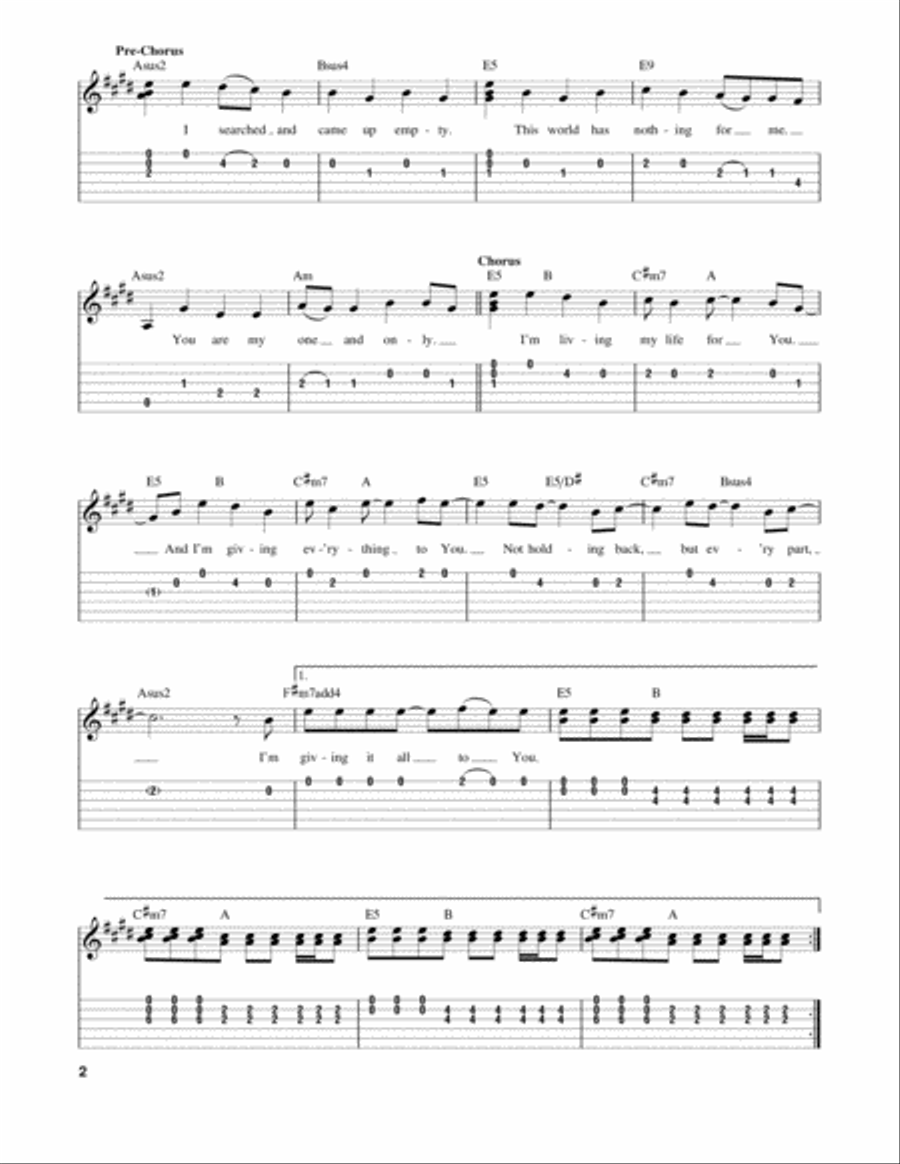 All To You Acoustic Guitar scores gallery preview page 2