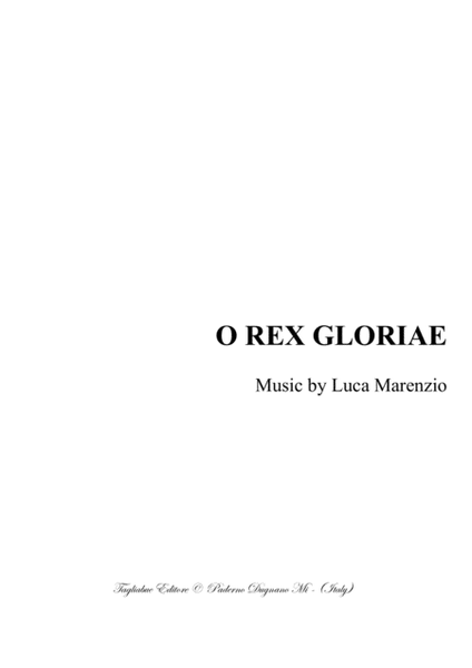 O REX GLORIAE - For SATB Choir image number null