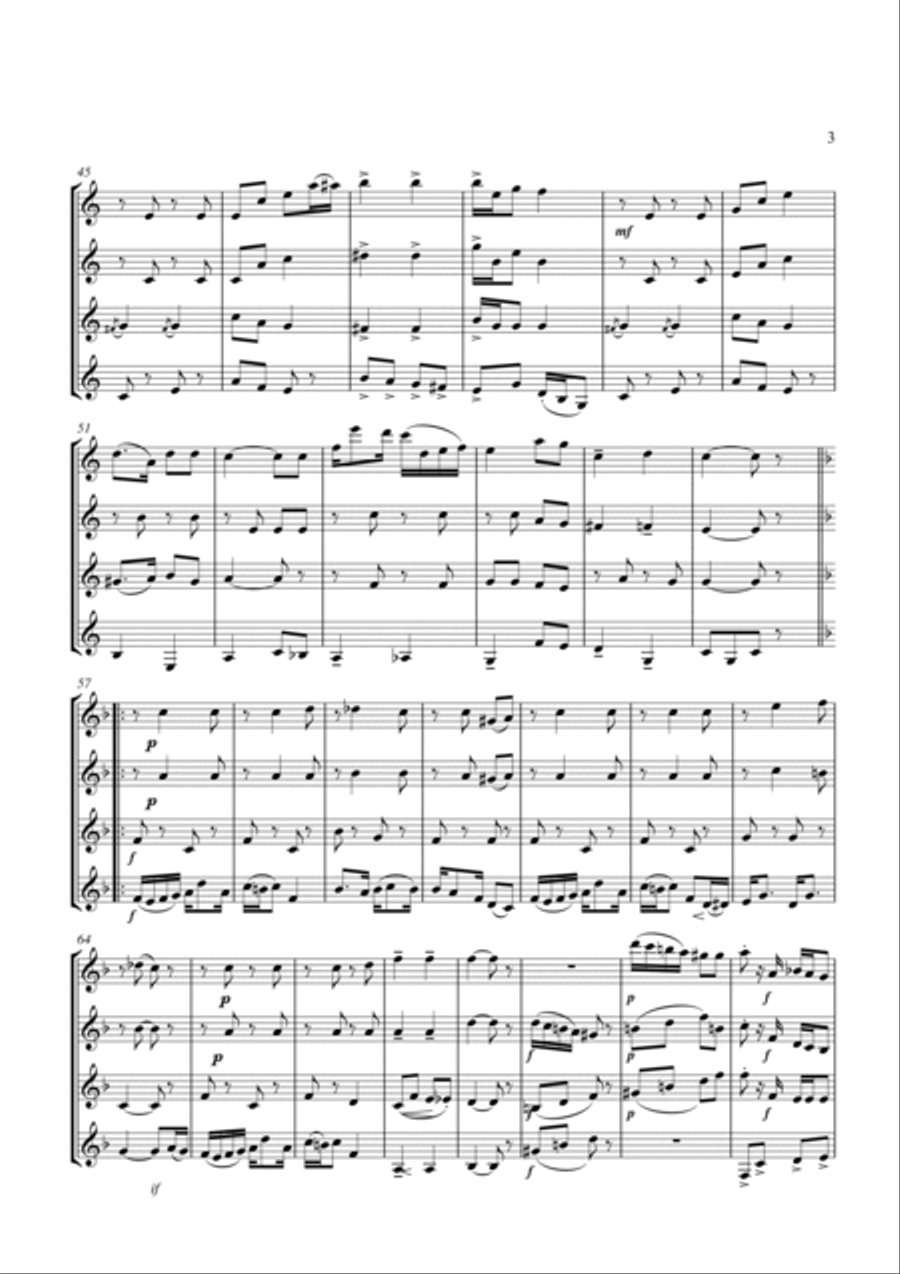 Country Club Rag Woodwind Quartet scores gallery preview page 3