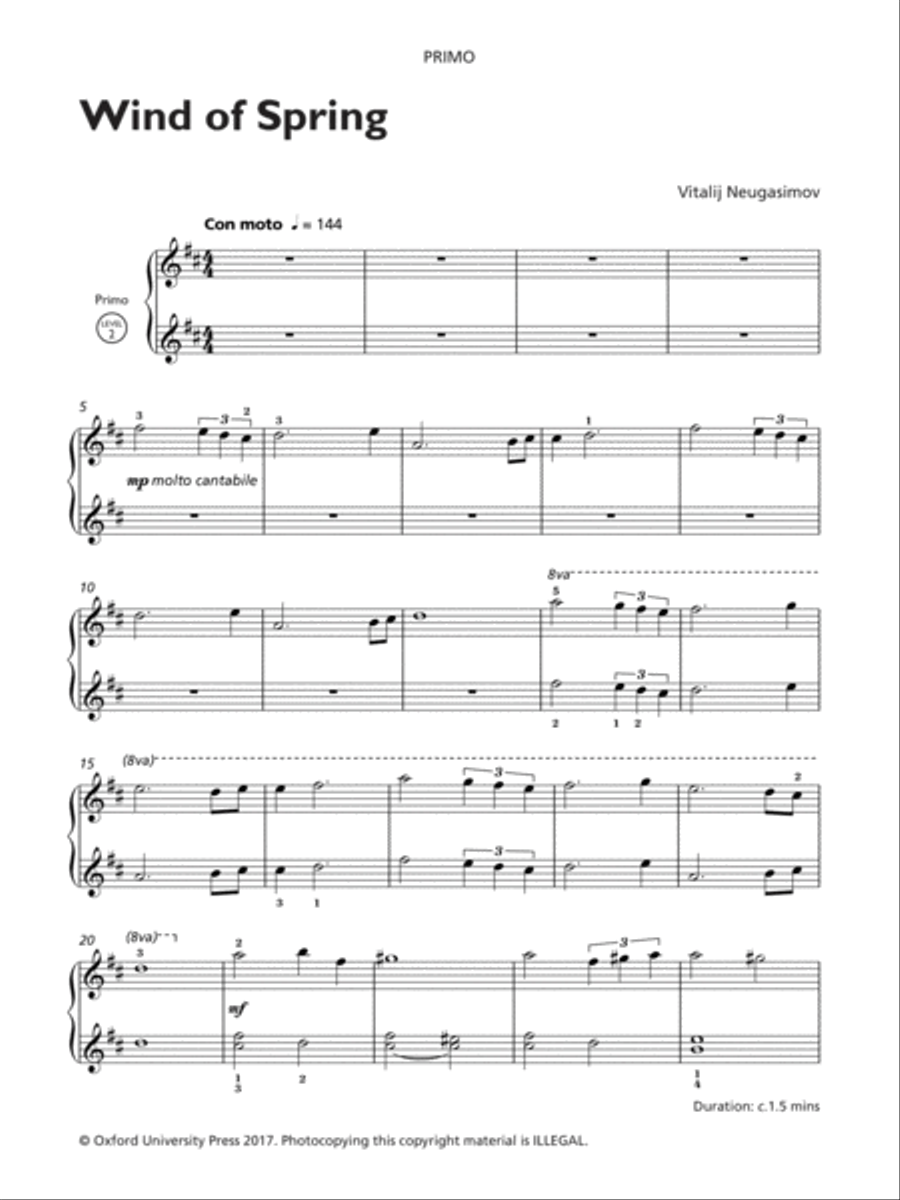 Wind of Spring Wind of Spring Piano Duet scores gallery preview page 1