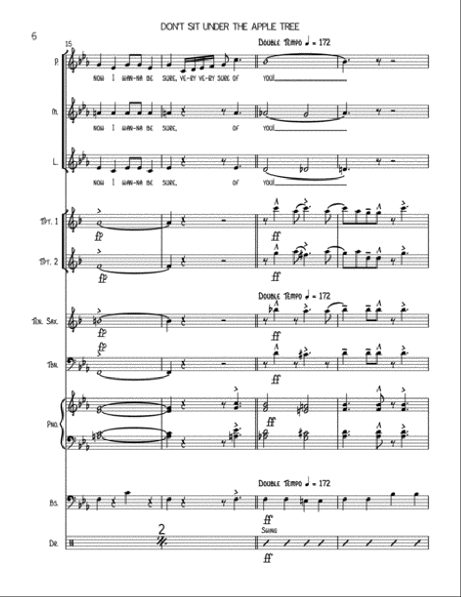 Don't Sit Under The Apple Tree (with Anyone Else But Me) Large Ensemble scores gallery preview page 6