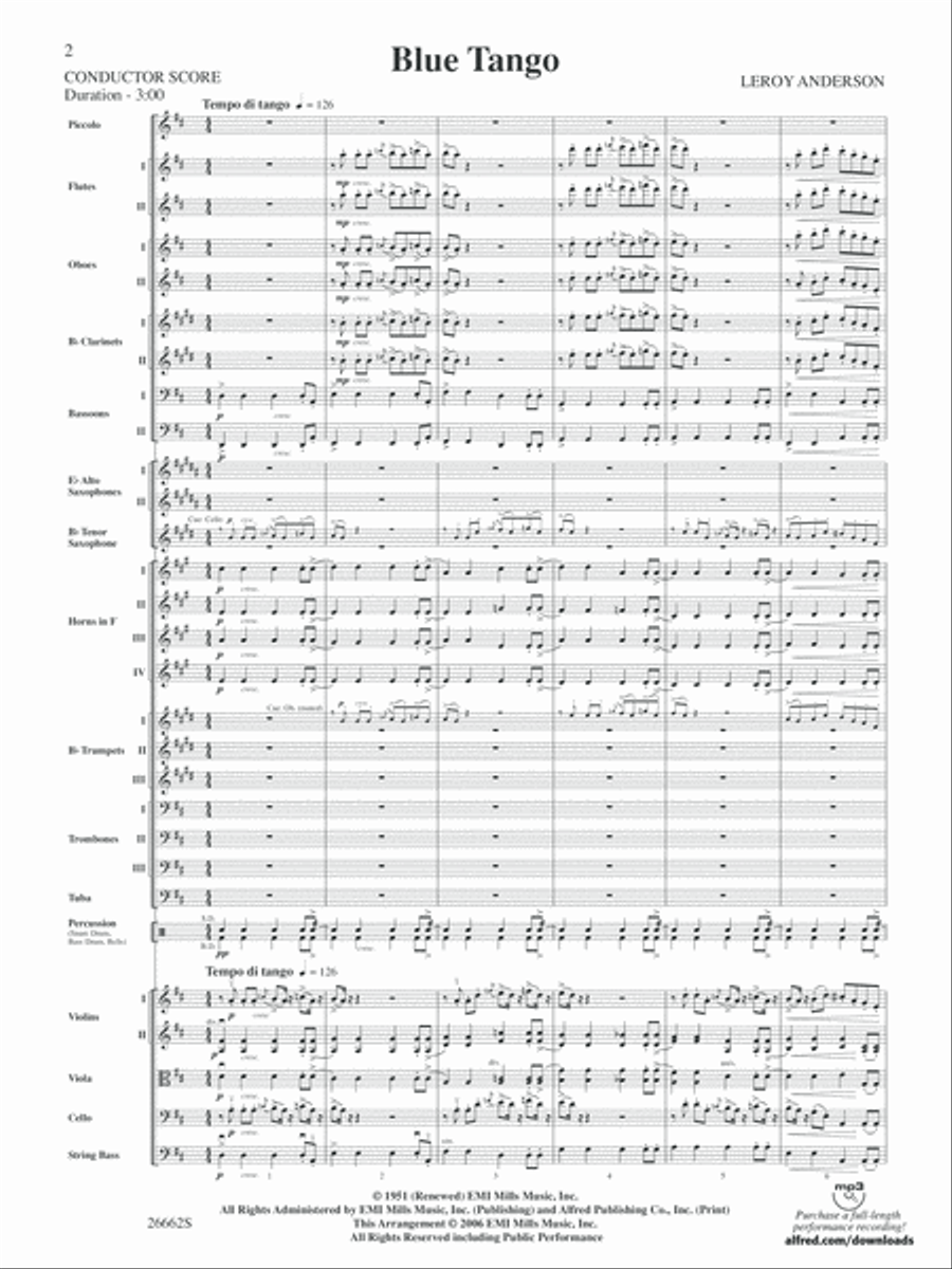 Blue Tango: Score Full Orchestra scores gallery preview page 2