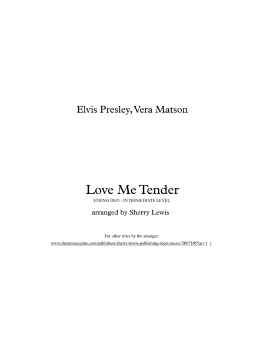 Love Me Tender String Duet scores gallery preview page 2