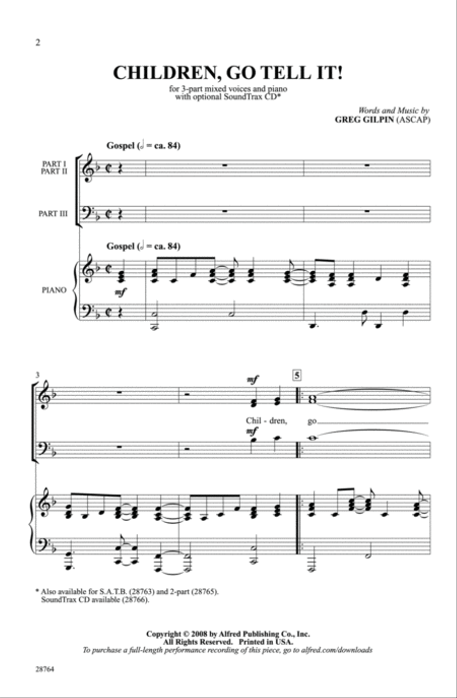 Children, Go Tell It! 3-Part scores gallery preview page 2