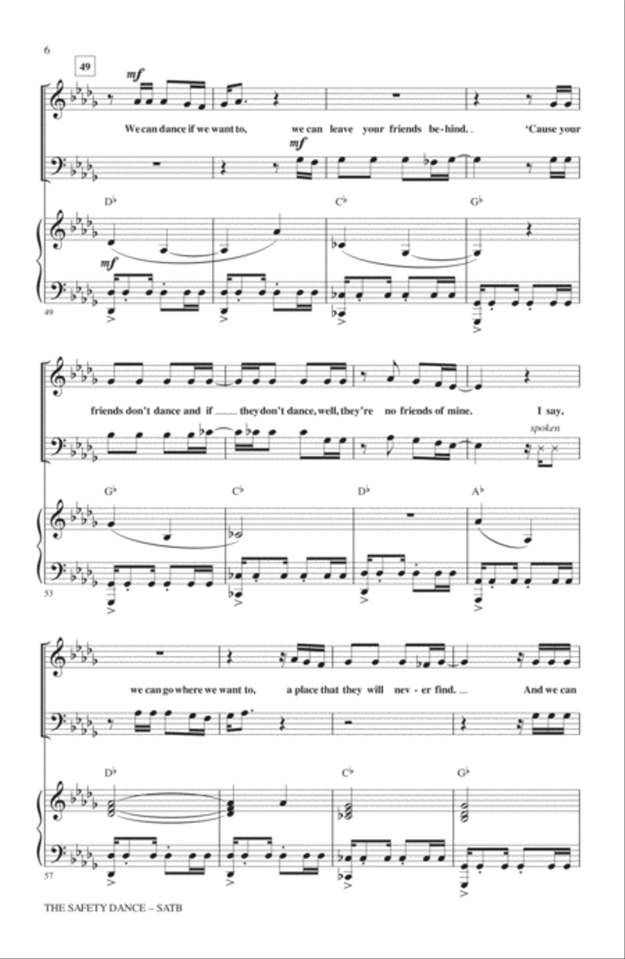 The Safety Dance 4-Part scores gallery preview page 5