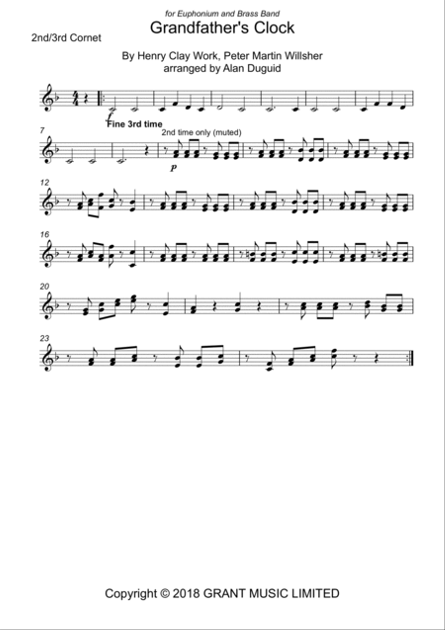 Grandfather's Clock Brass Band scores gallery preview page 6