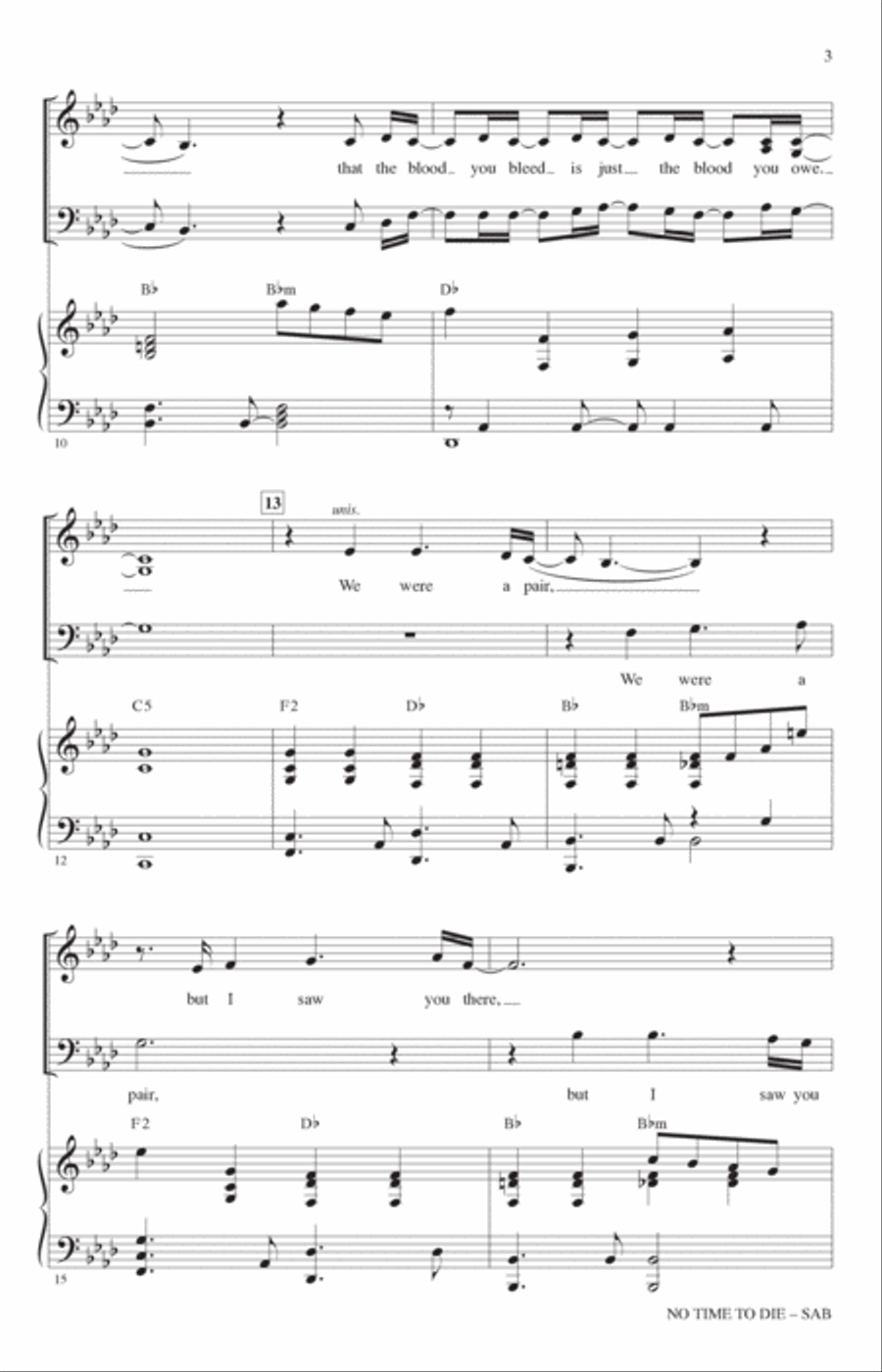 No Time To Die (arr. Mark Brymer) 3-Part scores gallery preview page 2
