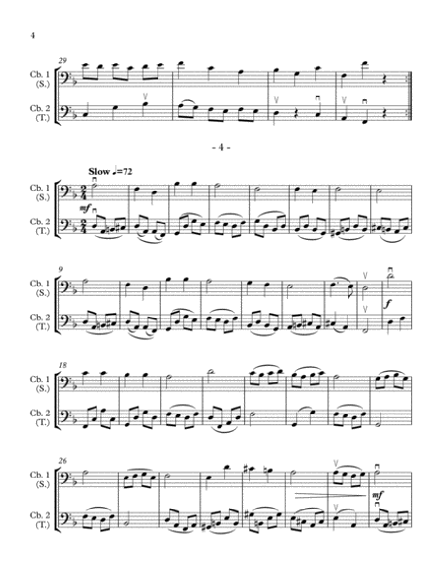 10 Little Duets for Teacher and Student (2 Basses) String Duet scores gallery preview page 4