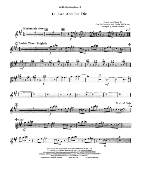 James Bond Suite (Medley): E-flat Alto Saxophone