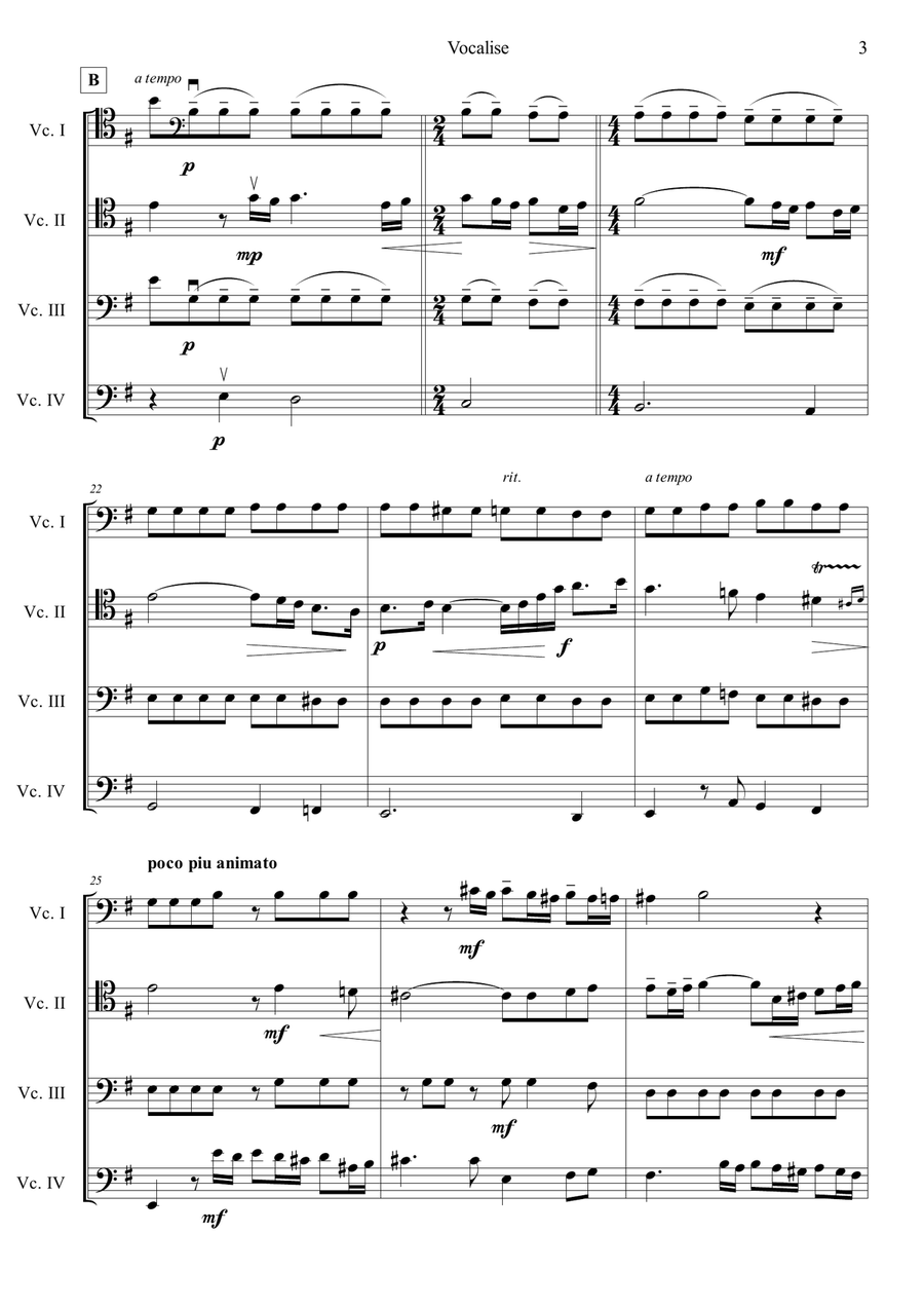 Vocalise Op.34, No.14 Score - Digital Sheet Music page 3
