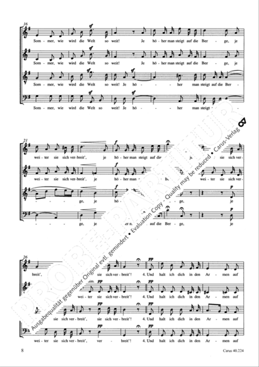 Sechs Lieder (Heft 4) Sechs Lieder (Heft 4) Choir scores gallery preview page 9