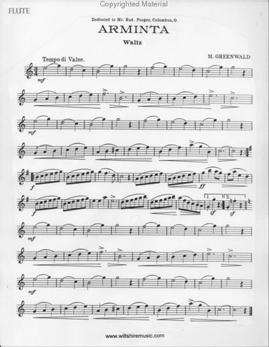 Arminta Waltz Flute Solo scores gallery preview page 2