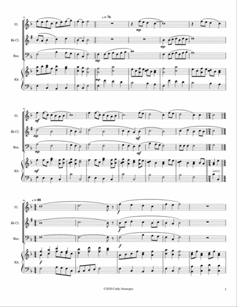 Jesus Christ is Risen Today with Ye Watchers and Ye Holy Ones-Woodwind Trio-Flute, Clarinet, Bassoon Woodwind Trio scores gallery preview page 4