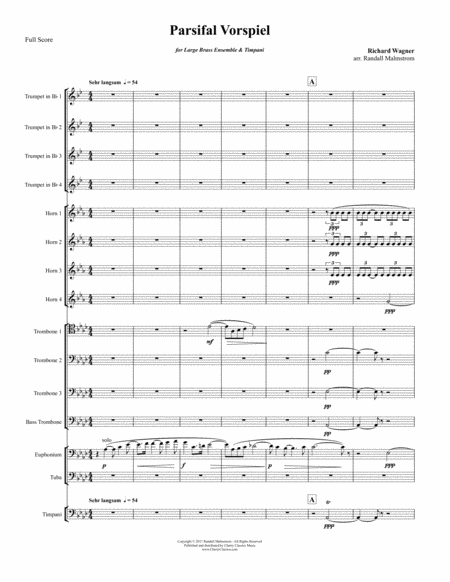 Parsifal Vorspiel (Prelude) for Large Brass Ensemble & Timpani