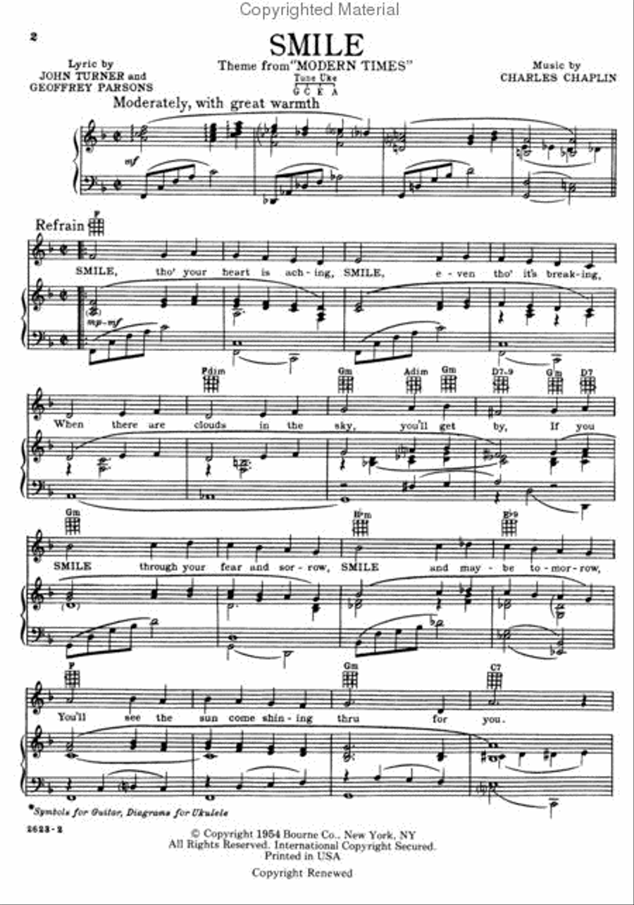 Smile Piano, Vocal, Guitar scores gallery preview page 2
