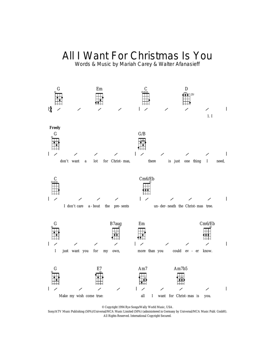 All i want for christmas is you store ukulele