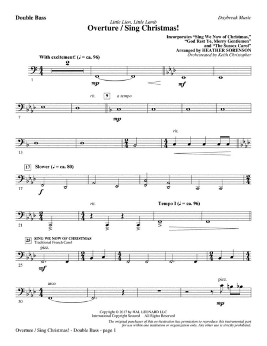 Little Lion, Little Lamb - Double Bass Choir scores gallery preview page 2