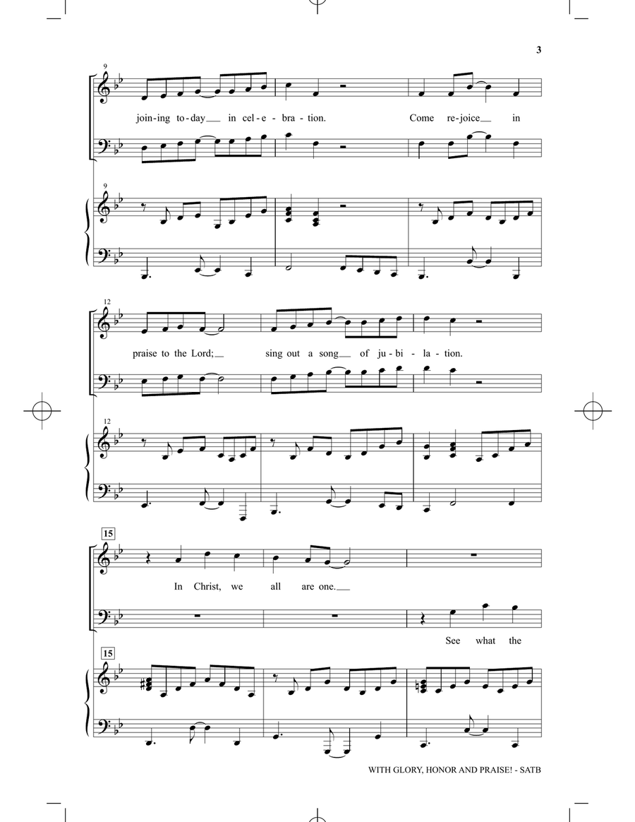 With Glory, Honor And Praise! 4-Part scores gallery preview page 2