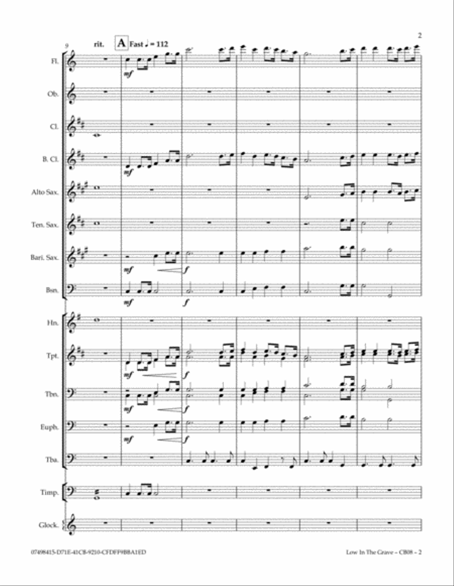 Low In The Grave (Up From The Grave) Concert Band scores gallery preview page 5