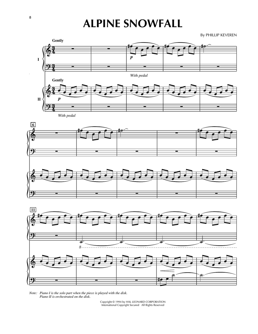 Alpine Snowfall (from Presto Scherzo) (for 2 pianos) Piano Duet scores gallery preview page 1