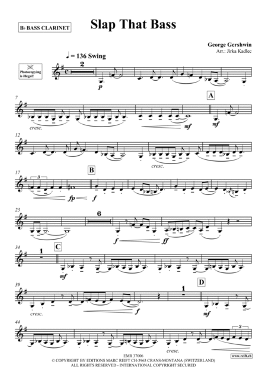 Slap That Bass Bass Clarinet scores gallery preview page 2