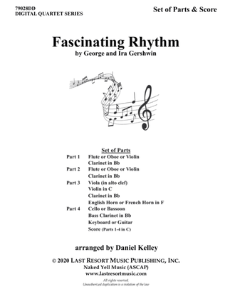 Fascinating Rhythm for String Quartet or Wind Quartet (Mixed Quartet, Double Reed Quartet, or Clarin