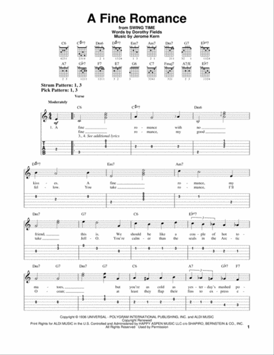 A Fine Romance Electric Guitar scores gallery preview page 1