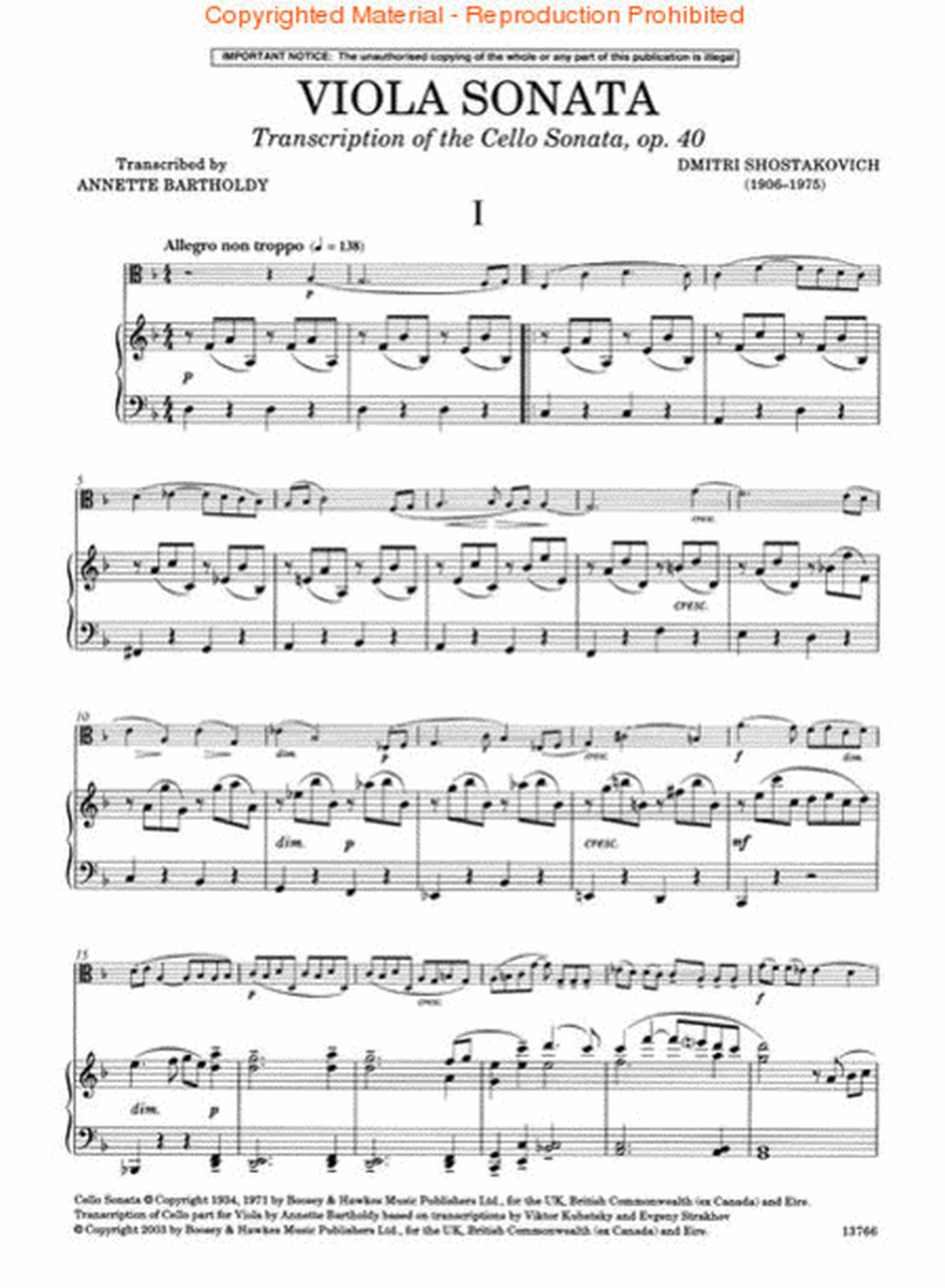 Viola Sonata, Op. 40