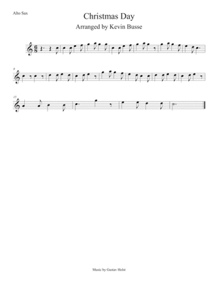 Book cover for Christmas Day (Easy key of C) Alto Sax