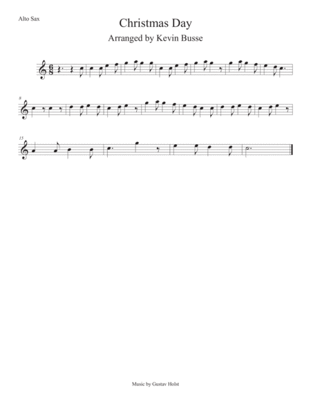 Christmas Day (Easy key of C) Alto Sax image number null