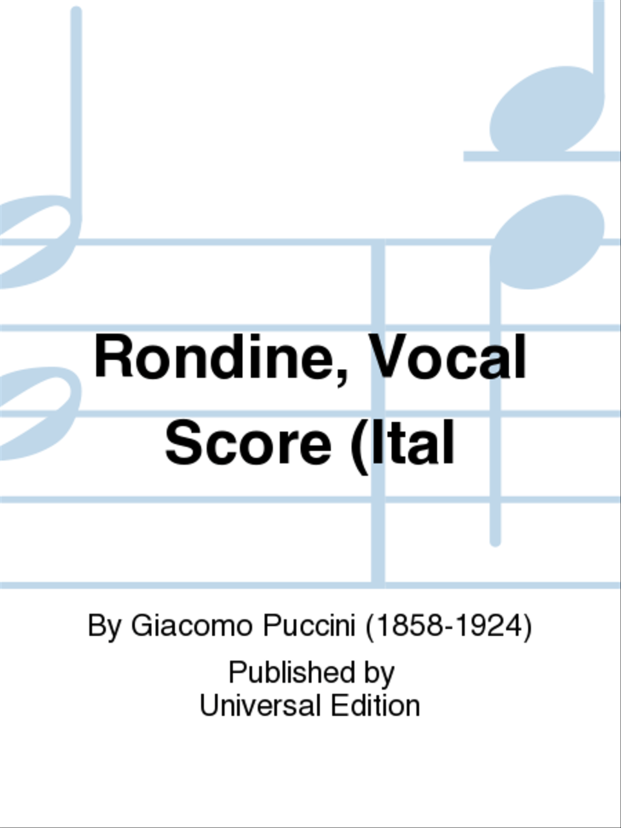 Rondine, Vocal Score (Ital Voice scores gallery preview page 1