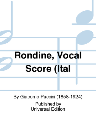 Book cover for Rondine, Vocal Score (Ital