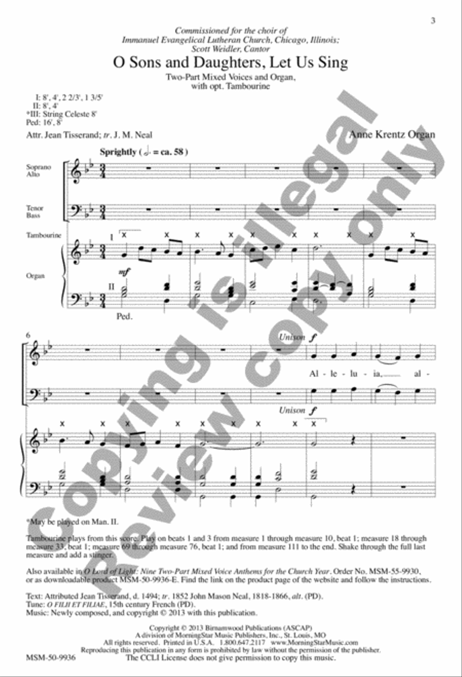 O Sons and Daughters, Let Us Sing 2-Part scores gallery preview page 2