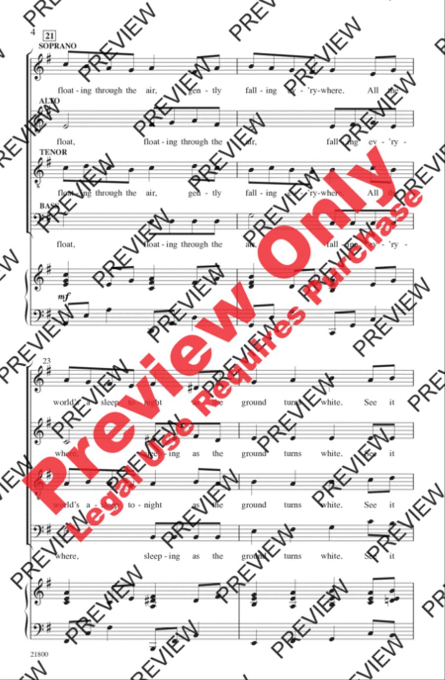 The Snow Begins to Fall The Snow Begins to Fall 4-Part scores gallery preview page 4
