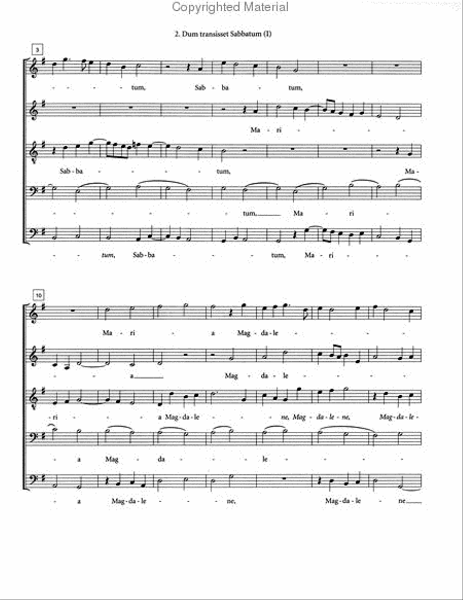 Dum transisset Sabbatum (I) for SATBB Choir SATBarB scores gallery preview page 3