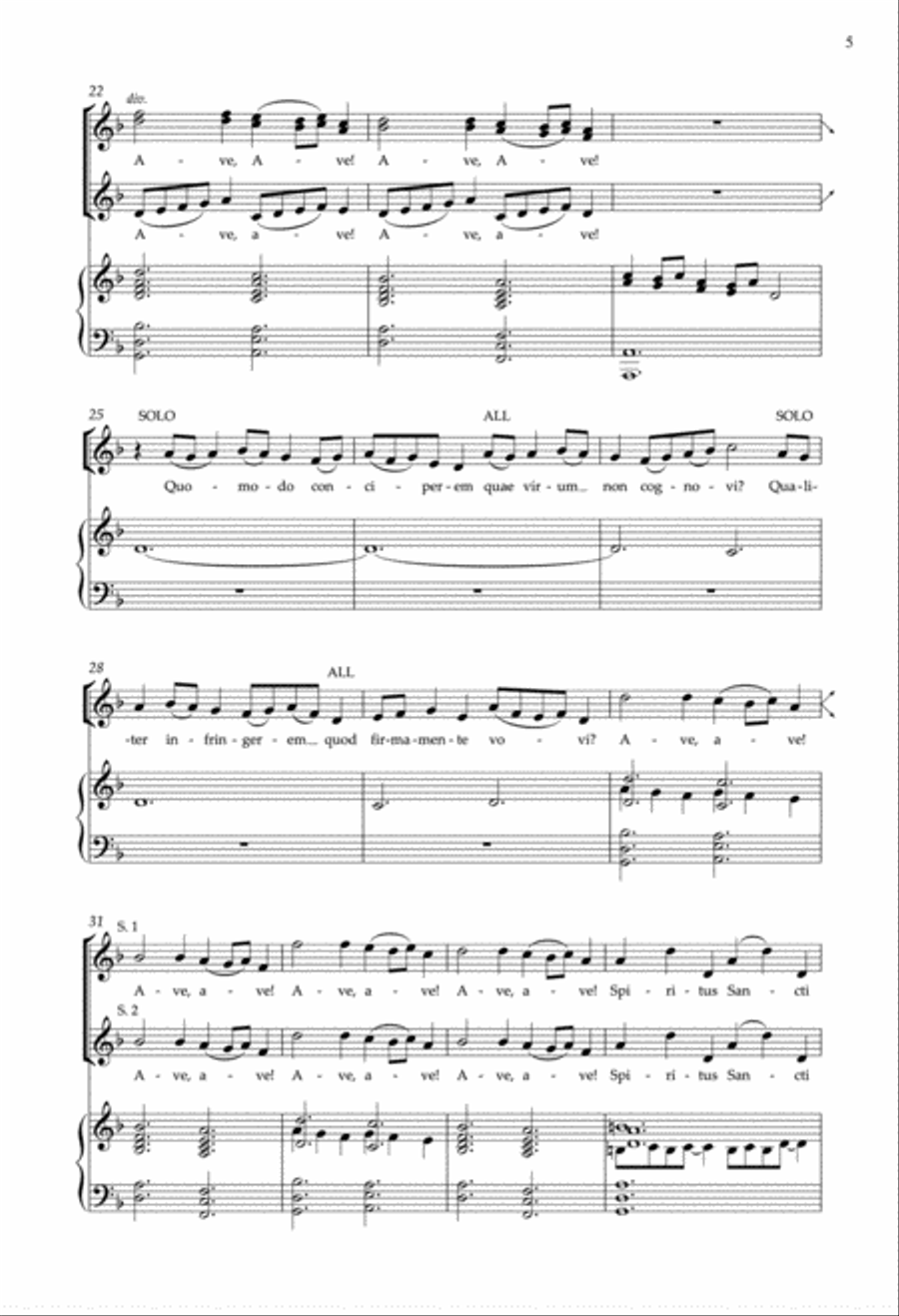 Angelus ad virginem from Enchanted Carols Women's Choir scores gallery preview page 4