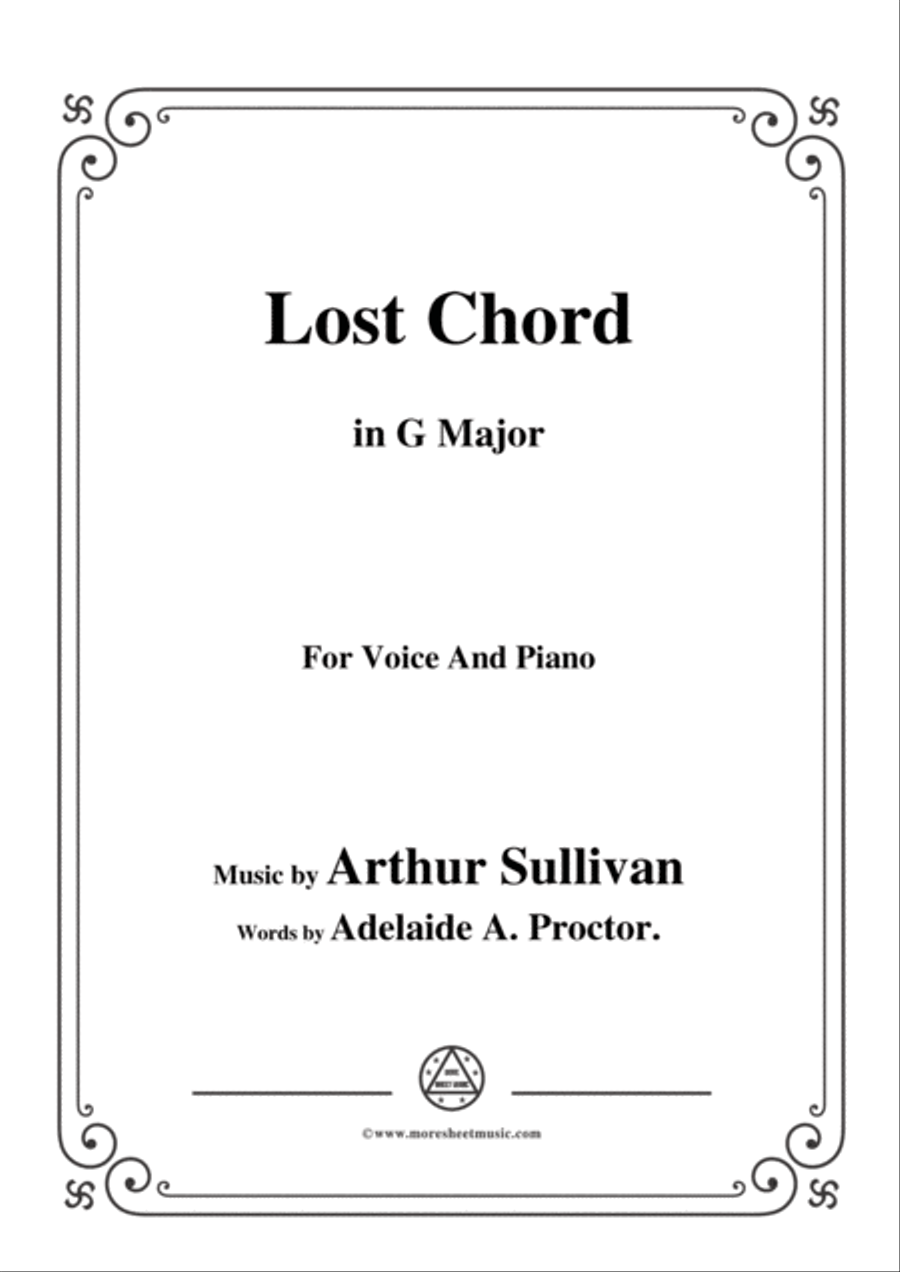 Arthur Sullivan-Lost Chord,in G Major,for Voice and Piano Voice Solo scores gallery preview page 1