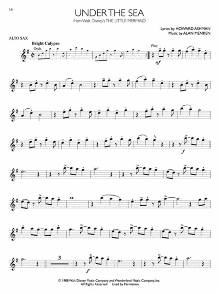 Disney Solos for Alto Sax Alto Saxophone scores gallery preview page 6